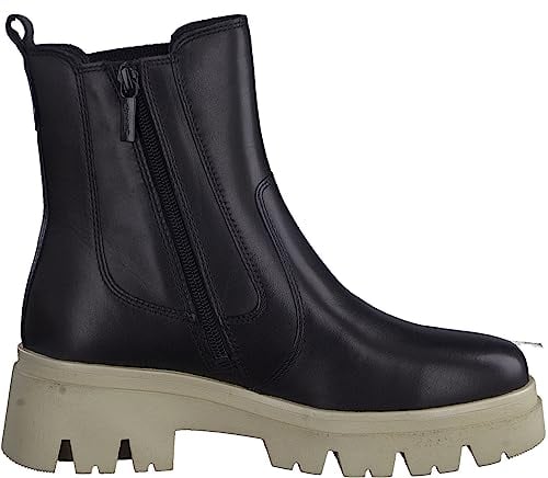Tamaris COMFORT Damen Chelsea Boots mit Reißverschluss Comfort Fit, Schwarz (Black Nappa), 41 EU