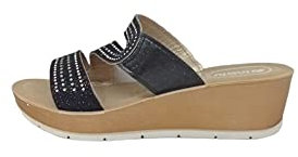 Inblu Ciabatte Donna con Tripla Fascia, Nero, 40 EU