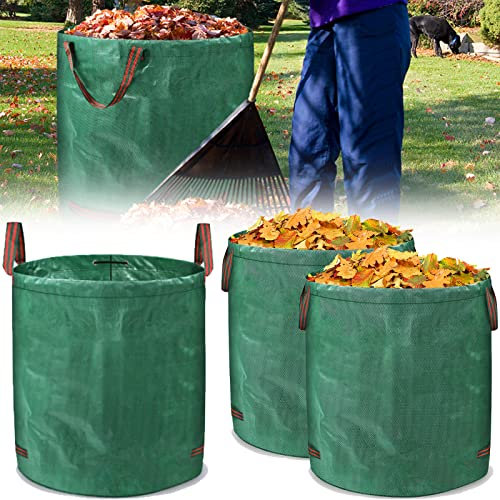 Yznahre 3x Gartensack Gartenabfallsack mit Griffen Laubsack Gartensäcke 272L, Selbststehender Faltbar Laubsäcke Rasensack für Gartenabfall Laub Gartenabfall Gartenabfälle