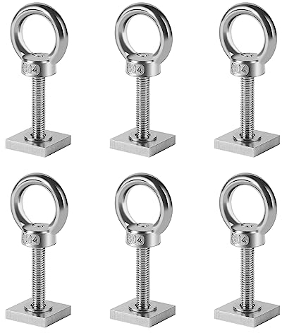 efuturetime 6 X T-Nut Adapter M6-35mm, Nutensteine Edelstahl 2x2x0.4cm mit Muttern und Unterlegscheiben für Dachträger Relingträger Dachbox Kompatibel zu Thule, M6-Ringmutter