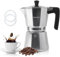 Azontion Kaffee Mokka Kanne, 300 ml italienische Espresso-Kaffeemaschine, Herdplatte Kaffeemaschine nach europäischem Standard Aluminium, 6 Tassen Kaffee Perkolator für Aeropress mit Ersatzdichtung.