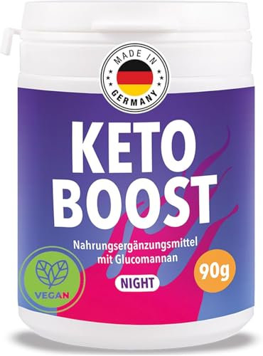 KETO BRN NIGHT - Koffeinfrei mit Glucomannan & Chrom aus Deutschland | Unterstützt den Stoffwechsel | 90g Pulver entsprechen ca. 180 Kapseln | Diät Nahrungsergänzungsmittel vegan (3x90g)