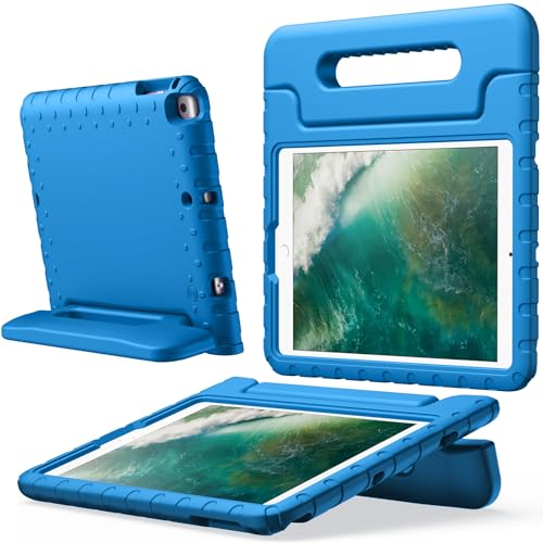 JETech Kinder Hülle für iPad 9,7 Zoll (6./5. Generation, 2018/2017), iPad Air 2/1 9,7 (2./1. Generation, 2014/2013) und iPad Pro 9,7 2016, Stoßfeste Tablet Schutzhülle mit Griff Ständer (Blau)