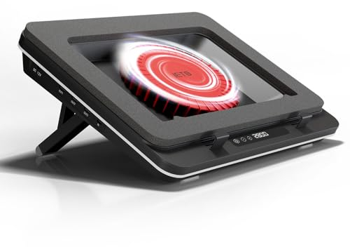 IETS GT600 Laptop Cooling Pad Equipped with Gigantic Turbo-Fan(5.5inch Diameter),Sealed Foam for Rapid Cooling Gaming Laptop,14.1-19.3 inch Laptop Cooler with 3-Port USB Hub,Dust Filter,Touch Start