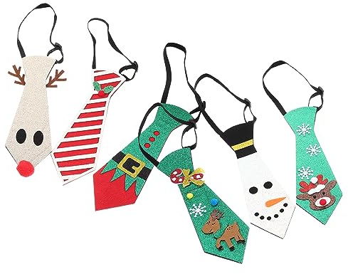 Toyvian 6 Pezzi Cravatta Natalizia Cravatta Della Festa Di Natale Cravatta Di Renne Cravatta Da Festa Di Natale Arredamento Decorazioni Cravatte Pupazzo Di Neve Schiaccianoci Uomo Adulto