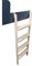 Black/White Only Metal Bunk Bed Ladder with Pine Pedals & 2 Hooks, Higt Camper Ladder for Camping/Motorhome/Loft Dorm, Angled Safety Double Wooden Ladder (Color : White, Size : 1.16m/3.8ft/4