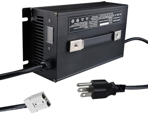 WXFKLDJ 72V 15A High Power Battery Charger Golf Cart Battery Charger Lithium Iron Phosphate Battery Charger Trickle Charger Multi-Stage with Plug for Golf Cart,Black,Lplug