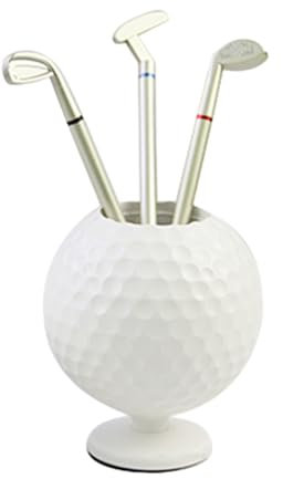 HUNYA Stylos à Bille de Golf | Organisateur de Bureau Porte-Crayons avec 3 stylos de Golf,Souvenir de Cadeau de Bureau de Golf avec Base antidérapante pour pères, Femmes et Hommes golfeurs