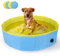 Nobleza Piscina para Perros Grandes y Pequeños, Bañera Plegable Rigida Antideslizante para Mascotas, Gatos, 120 * 30cm, M, Azul & Amarillo