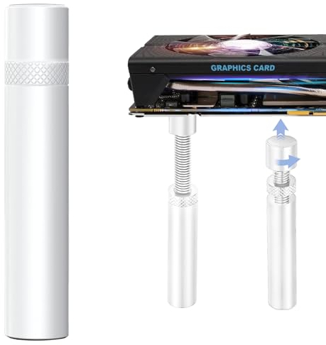 MHDUYEG Grafikkarten Halterung Gpu Holder Gpu Halterung Grafikkarten Halterung Vertikal Höhenverstellbare Grafikkartenhalter Mit Leichte Und Haltbare Weiß 74mm-120m