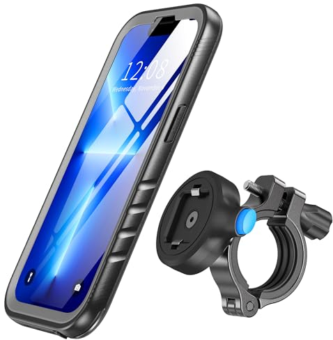 SPORTLINK Bike Phone Holder for iPhone 13 Pro Max Waterproof - Motorcycle Phone Mount Aluminium 【360° Rotatable/1s Quick Release】 Bicycle Motorbike Handlebar Mountain Hard Bumper