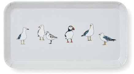 Cooksmart British Designed Small Serving Tray | Dinner Tray For Multiple Uses Around The Home | Trays For Food Serving Or Drinks Serving (Coastal Birds - S)