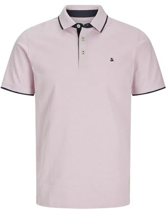 JACK & JONES Men's Jjepaulos Polo SS Noos Shirt, Pink Nectar, M