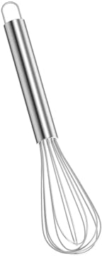 Schneebesen Edelstahl 21 cm, zum Vermengen, Rühren von Teig, Eiern, Aufschäumen, Schlagen, hochwertiger Schneebesen für Esszimmer, Küche, Silber