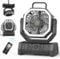OUWANCH Ventilatore Portatile da Campeggio con Luce LED, 4 Livelli 20000 mAh con Telecomando e Gancio Ventilatore da Tavolo USB Silenzioso per Pesca, Picnic, Barbecue, Escursionismo