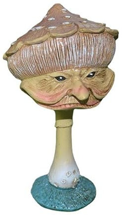 Kreative Pilz-Oma-Gartendekoration für den Außenbereich, Rasenstatue aus Kunstharz mit menschlichem Gesichtsdesign