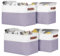 Univivi Large Storage Boxes, Fabric Storage Basket Set of 4 with Leather Handles, Storage Baskets for Shelves, Foldable Baskets for Toys, Clothes, Office Products and Other Sundries (White/Purple)