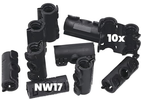 Kalitec 9810170 - Distribuidor para tubo ondulado (forma A NW17, 10 unidades, 3 vías, caja de distribución de 3 vías), color negro