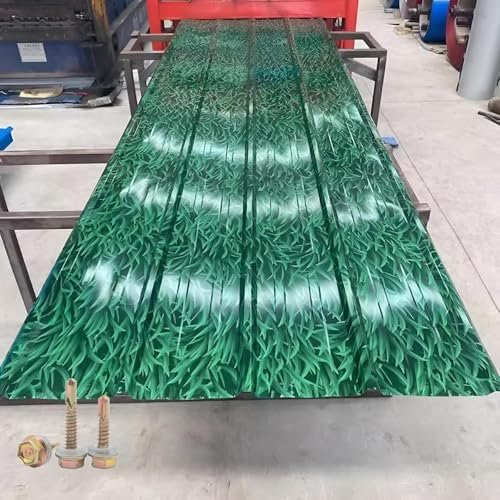 Paneles de techo, paneles de techo de chapa de acero, paneles corrugados, ancho 90 cm, longitud 100 cm, 120 cm, adecuado para vallas de construcción de carreteras, verde (120 x 90 cm, 3 unidades)