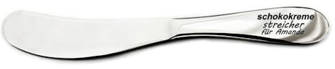 Miros Company Dessertmesser aus Edelstahl, poliert, spülmaschinenfest mit individueller gravur Sсhokokremestreicher nussbutterstreicher Marmeladenmesser