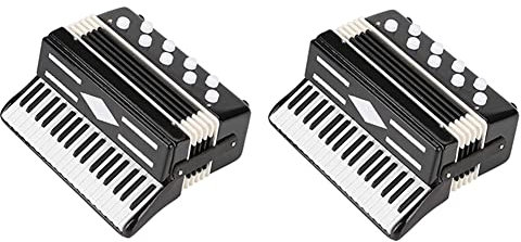 Tynmoel 2X Miniatur Akkordeon Mini Musik Instrument Akkordeon Exquisite Musik Instrumente Weihnachts Dekoration Musik Geschenke