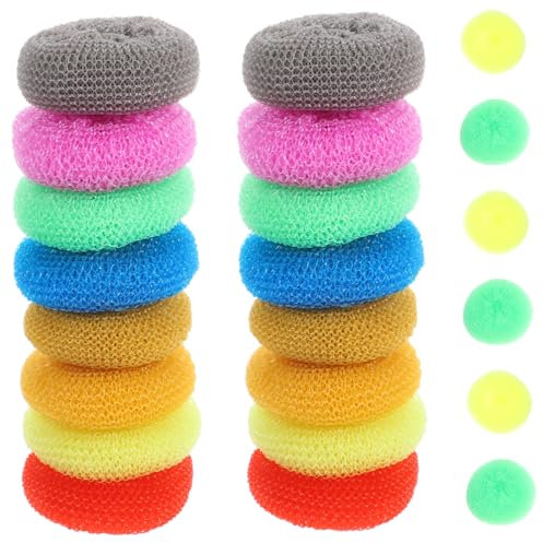 Baluue 30piezas Estropajos Plástico Redondos Esponjas para Fregar Cocina y Ollas Resistente y Fácil Agarre Lavavajillas Eficaz para Limpieza Diaria