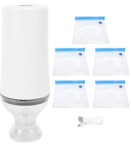 Tragbare Vakuumpumpe, Starke Saug -wiederaufladbare Kabellose Elektropumpe für Lebensmittelbeutel, Kleine Vakuumverpackungspumpe für VAC -Lagerung, Mahlzeitenvorbereitung, Sous