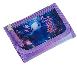 Baagl Brustbeutel Kinder - Geldbörse für Mädchen - Geldbeutel, Mini Portemonnaie, Kleingeld Münzbörse (Axolotl)