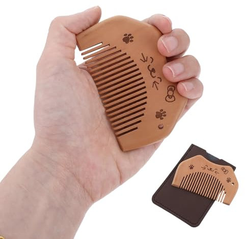 Nogeqi Peigne de naissance en bois - Peigne thérapeutique pour cuir chevelu propre - Cadeau pour soulager l'anxiété et le stress pour les femmes enceintes - Avec sac en tissu