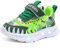 XSportmode LED leuchtende Kinderschuhe, Frühling und Herbst Turnschuhe Jungen Dinosaurier 1-6 Jahre alt Blink-Sneaker for drinnen und draußen(Grün,23 EU)