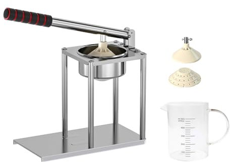 High Yield Manual Juice Squeezer & Fruit Press - 500ml Measuring Cup & Stainless Steel Flat Strainer Multipurpose Citrus, Berries, Apples Press for Home Kitchen Juice Extraction (Spiked Heads Type)