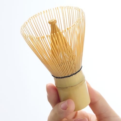 Matcha Whisk, 100 Prongs Natural Bamboo Chasen, Traditional Japanese Tea Whisk for Authentic Matcha Preparation, Handmade Stirrer Brush for Tea Ceremony & Daily Use