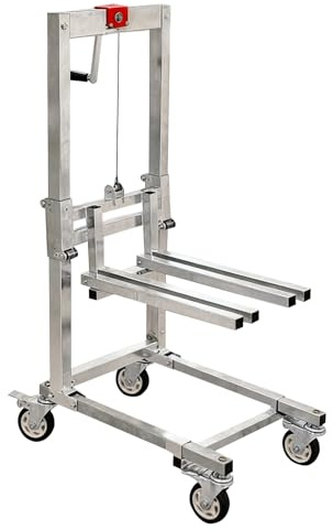 Manual Lift Trolley,60KG high Load Capacity,Foldable Cargo Crane,Lightweight Portable Winch Stacker (A)