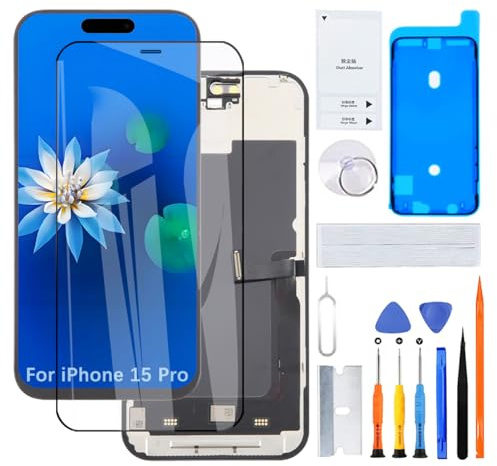 H&LYCYJ Display Bildschirm für iPhone 15 Pro A2848 A3101 | Werkzeugsatz tragen，HD Display，Bildschirm ersetzen，für Modelle:A2848 A3101 A3102 A3104