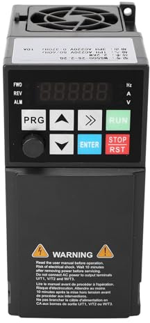 LiebeWH Convertisseur de Fréquence Variable VFD monophasé à triphasé, Sortie 2,2 KW 10 A avec Affichage Intelligent pour le Contrôle de la Vitesse du Moteur CNC dans les Fraiseuses et les Pompes