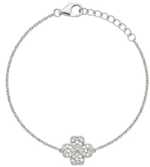 Suzan Gold Kleeblatt Armband 925 Sterling Silber Damen Zirkonia vergoldet Glücksbringer Armband filigran elegant nickelfrei Geschenk Damenarmband