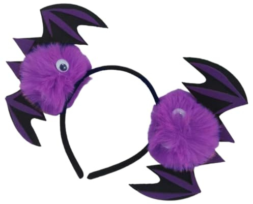 Tofficu Serrage-tête Chauve-souris D'halloween Léger et Facile à Porter en Feutre Pompon pour Soirée Cosplay ou Fête Masquée Entre Amis