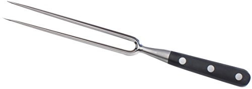 K SABATIER - Fourchette Baïonnette 17 Cm Gamme Bellevue - Acier Inoxydable - Manche Noir - 100% Forge - Entièrement Fabrique en France