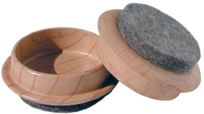 Shepherd Hardware 9363 1.75 in. Round Wood Grain Effect Furniture Cup - 4 Pack