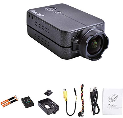 RunCam 2 Black Action Cam 1080P 60fps 49g Mini WiFi Action Kamera für Outdoor Drone RC FPV Quadrocopter mit 32 GB SD-Kart,Niedrige Latenzzeit/Austauschbare Batterie/NTSC/PAL Umschaltbar