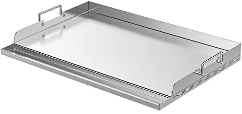 Skyflame Universal-Grillplatte aus Edelstahl mit gleichmäßiger Heizverstrebung für Grill-Kohle-/Gasgrills, 58,4 x 40,6 cm, rechteckige Hibachi-Grillplatte mit flacher Oberseite für Innen- und
