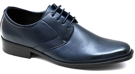 Scarpe Uomo Class Eleganti vernice Calzature Business Cerimonia (Blu Scuro, Numeric_43)