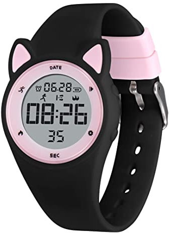 aswan watch Orologio Digitale Bambina Bambino con Contapassi,Calorie e Distanza senza App,Sveglia, Cronometro, Data, Luce-Orologio da polso Ragazza Ragazzo con Cinturino in Silicone