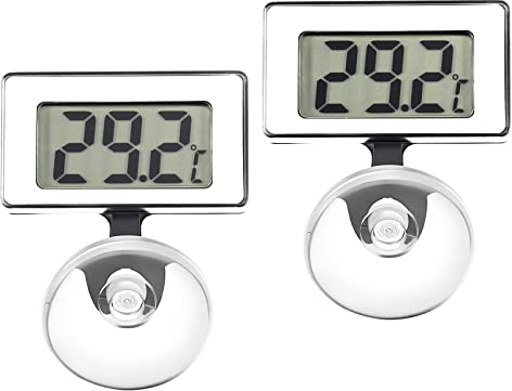Aquarium Thermometer 2 Pcs Aquarium Temperatur Messwerkzeug Wasserdichte Aquarien Thermometer Digitale Aquarium Thermometer mit Saugnapf Wasser Temperature Messgerät für Fisch Tank Terrarium Aquarium