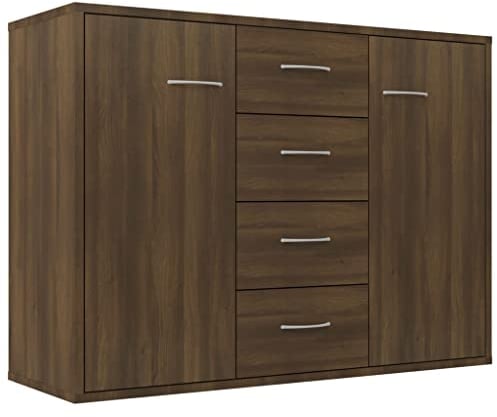 vidaXL Buffet Armoire Latérale Armoire de Rangement Meuble de Salon Salle de Séjour Intérieur Chêne Marron 88x30x65 cm Bois d'Ingénierie