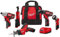 Milwaukee 2498-25 M12 12V Cordless 5-Tool Combo Kit: 2407-20 3/8 in.Drill/Driver + 2462-20 1/4 in. Hex Impact Driver+2420-20 Hackzall Recip Saw+2457-20 3/8 in.Ratchet+49-24-0146 LED Worklight,YKGAV