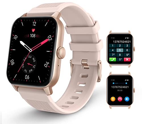 RIVERSONG Smartwatch Donna Chiamata Bluetooth e Risposta Vivavoce, 1,69 Orologio Fitness con Frequenza Cardiaca, SpO2, Sonno, Contapassi, 49 Modalità Sport, per Android/iOS, Rosa