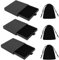 3set Schwarz Schmuckkasten Schmuckbox Karton Aufbewahrungstasche Schmuckschatulle Schmuckschachteln Aufbewahrung Geschenkbox Mit Samt Schwammmatte für Halskette Ring Ohrstecker (8,7 * 8,7 * 1,6CM)