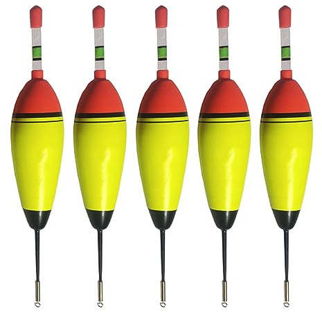 Angel-Bobber-Set mit 5 weichen Eva-Schaum-Schwimmern mit einsteckbarem Leuchtstab-Design für Zander, Karpfen, Barsche