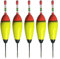 Angel-Bobber-Set mit 5 weichen Eva-Schaum-Schwimmern mit einsteckbarem Leuchtstab-Design für Zander, Karpfen, Barsche(30G)